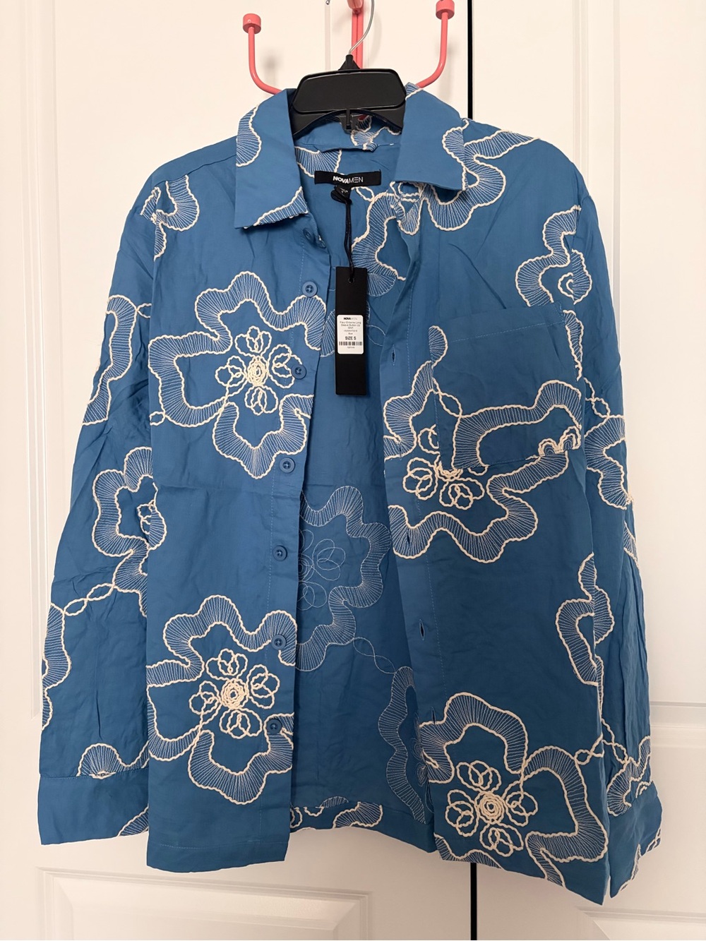 Fashion Nova Monument Blue Floral Button-Down Shirt